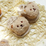 جوراب خاکی رنگ با تدی شیری