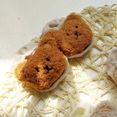 جوراب خاکی رنگ با تدی عسلی