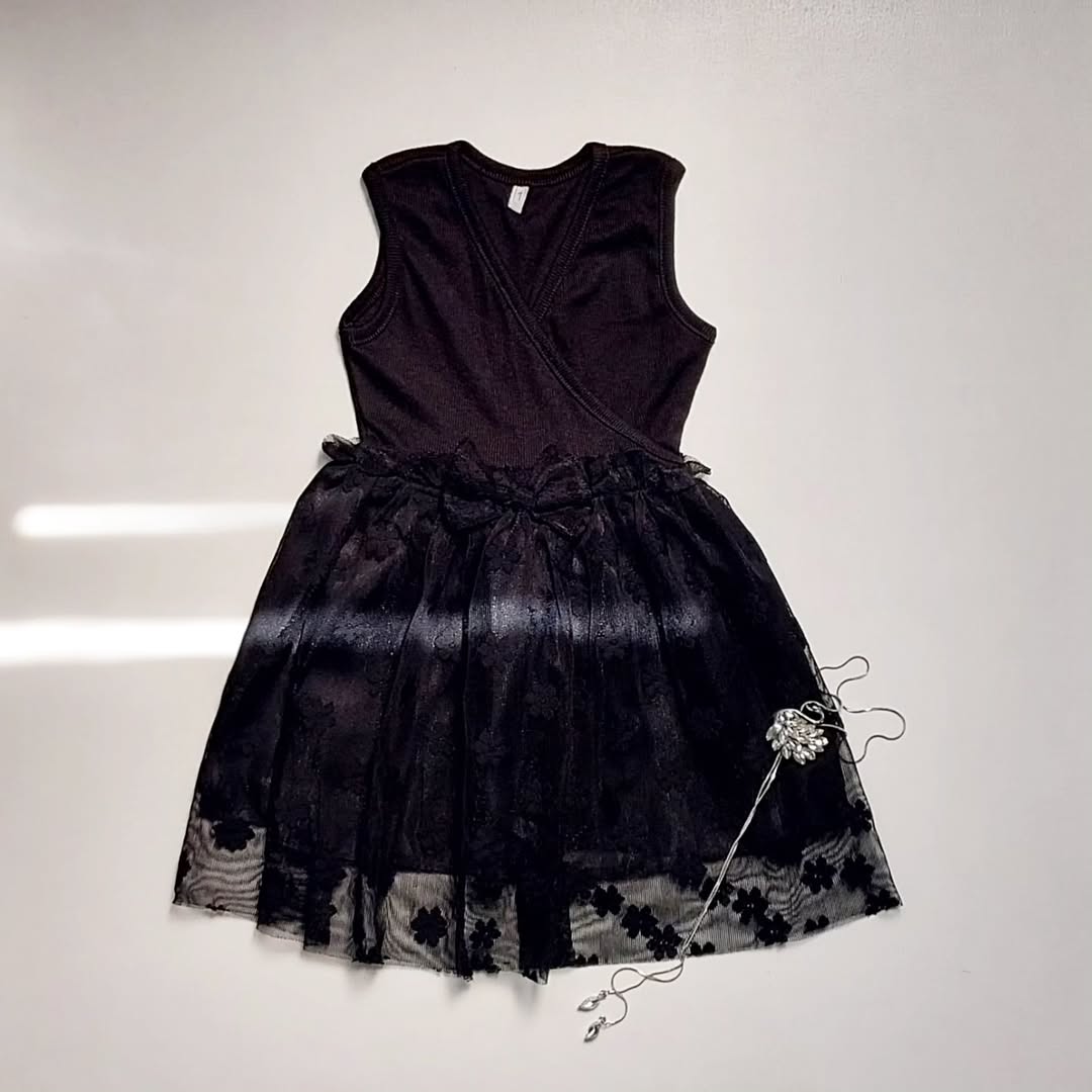 پیراهن تور توری مشکی