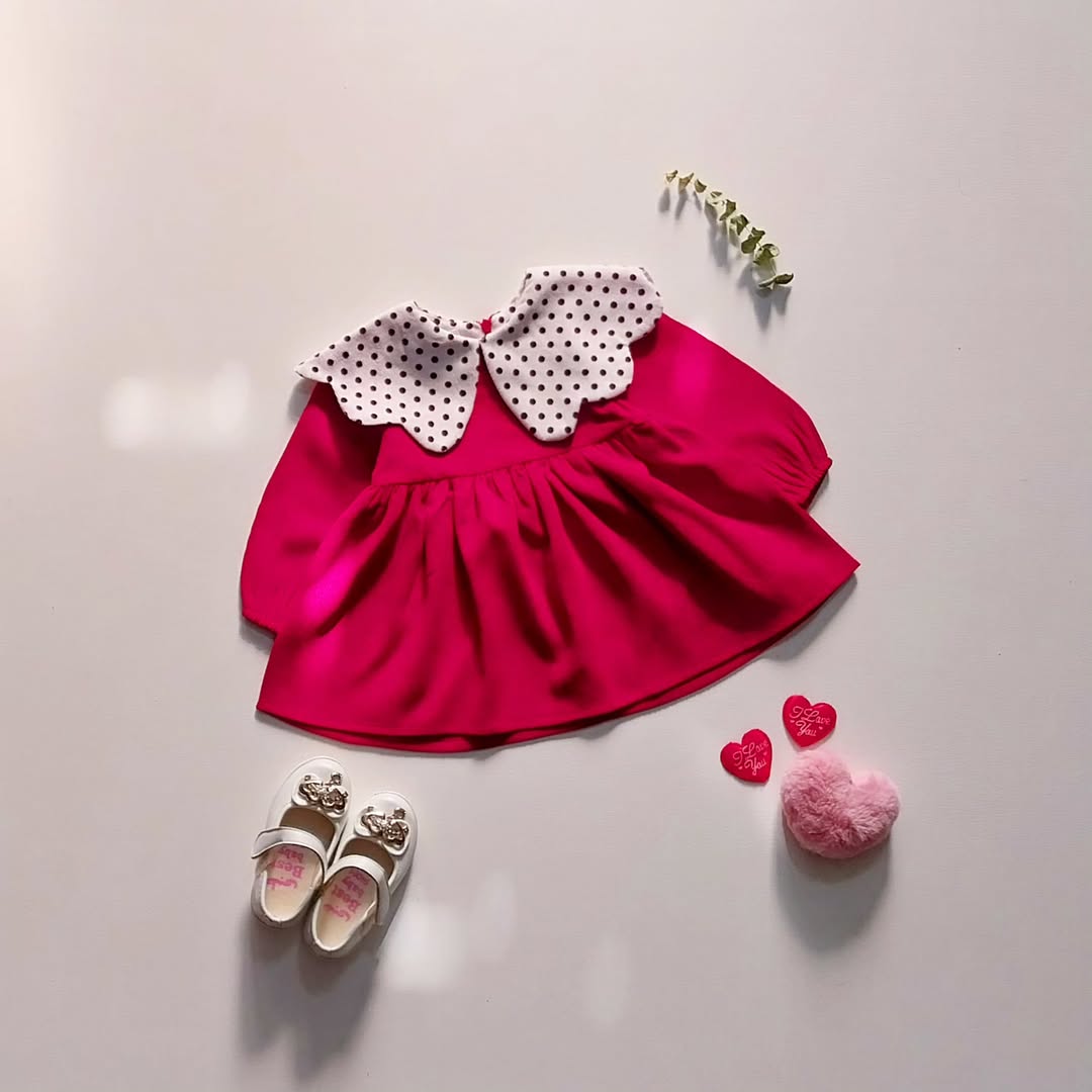 پیراهن یلدایی بچگانه مخمل کبریتی قرمز