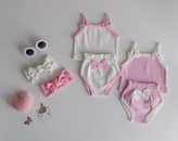 کراپ/تاپ شرتک دخترونه دلبر نوزادی تا حدود 2.5 سال 🥰🎀🩷
