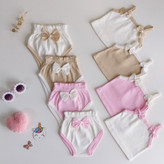 کراپ/تاپ شرتک دخترونه دلبر نوزادی تا حدود 2.5 سال 🥰🎀🩷