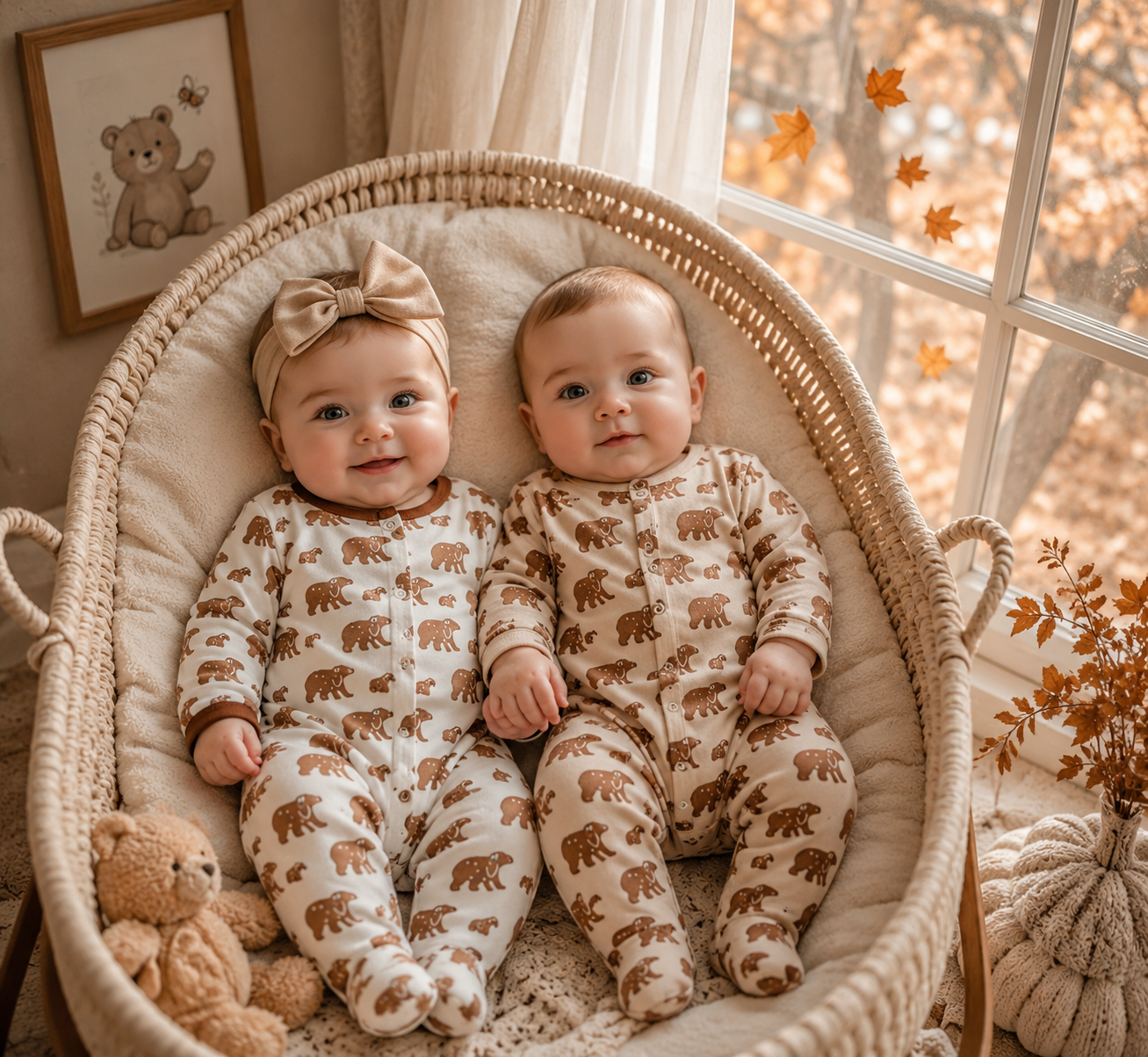 سرهمی جورابدار نوزادی وارداتی ترک 🇹🇷 طرح تدی 🧸