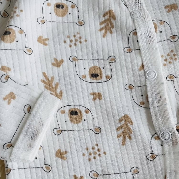 ست بیمارستانی نوزادی ترک طرح تدی 🧸 (مانتو، شلوار، کلاه)