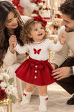 ست سه تیکه (بادی، دامن و هد) با گلدوزی پروانه