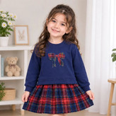 سارافون دخترانه دورس دو نخ 🧵 پنبه و دامن متصل کشمیر