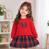 سارافون دخترانه دورس دو نخ 🧵 پنبه و دامن متصل کشمیر